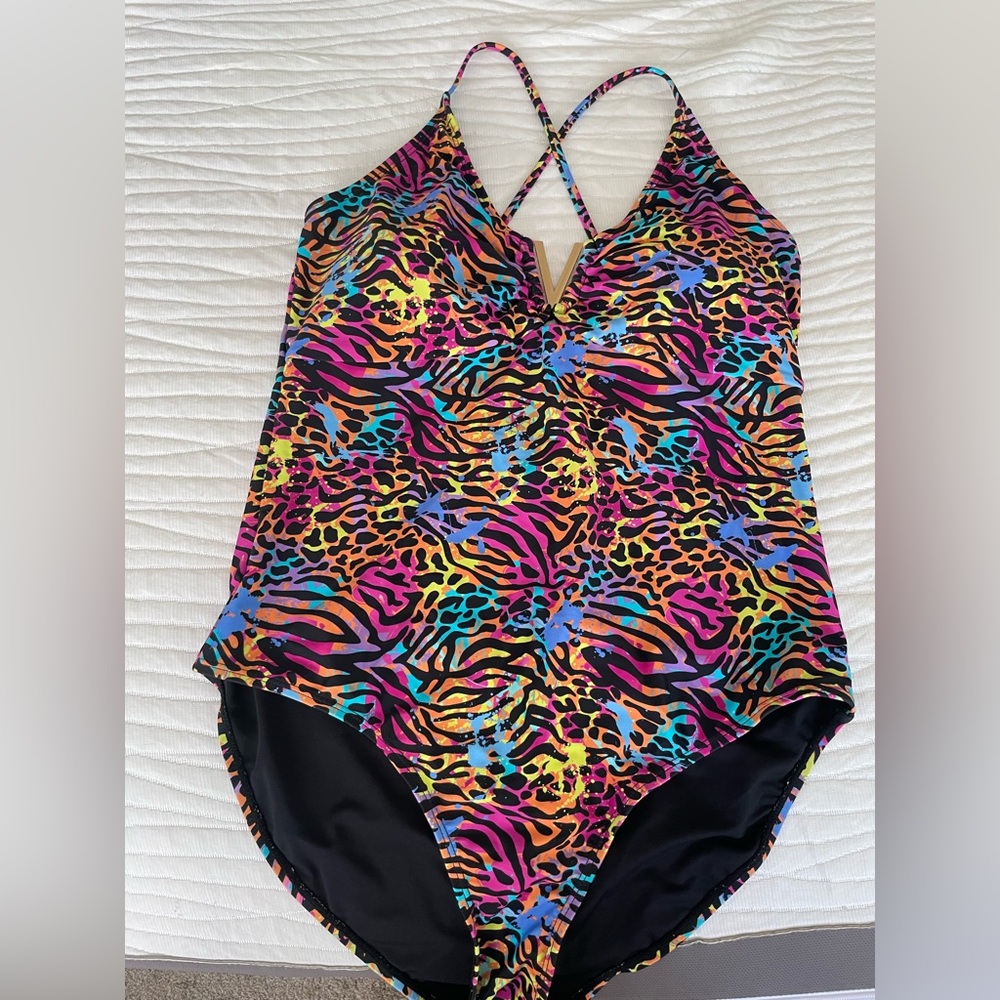 White Birch Multicolor Animal Print Swim One Piece
